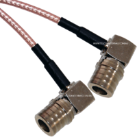 QMA Male Right Angle to QMA Male Right Angle Patch Lead - 15cm Cable