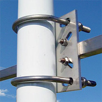 Telco S48-90 Stainless Right Angle Antenna Bracket - Square Boom