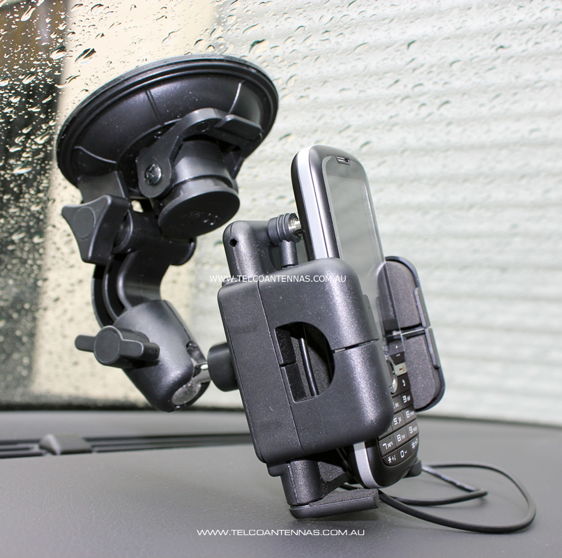 Generic Suction Mount Phone Cradle Holds Phone with Patch Lead