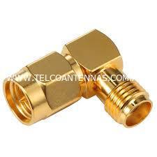DGZZI 2-Pack RF Coaxial Right Angle Adapter SMA Coax Jack Connector SMA Male to RP SMA Female 