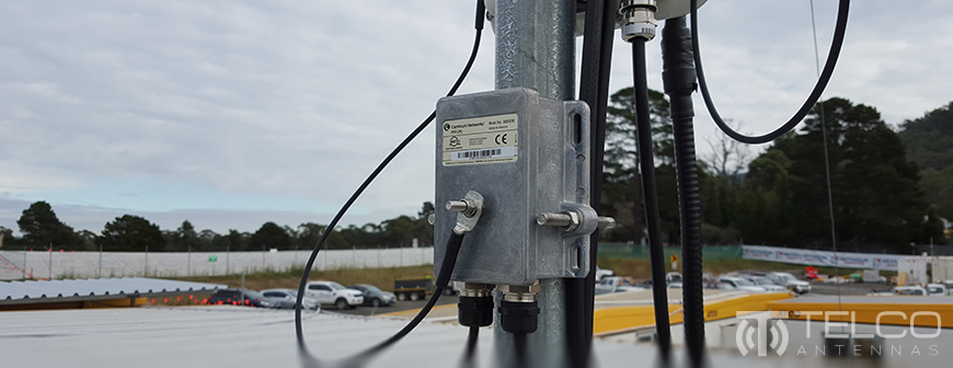 cambium LPU lightning protection unit installed on pole