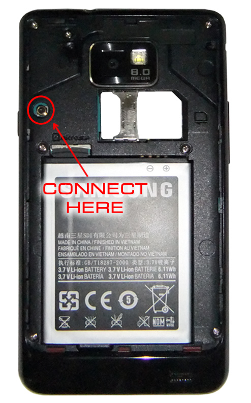 samsung galaxy s II antenna aerial port location