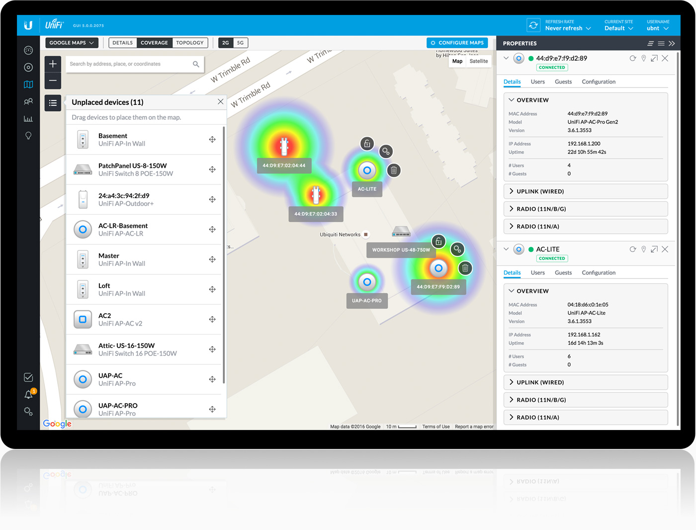 ubiquiti unifi management software distributed wifi access point throughout building