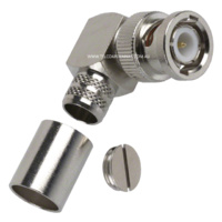 BNC Male Right Angle Crimp Connector - LMR400/RG8