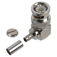 BNC Male Right Angle Crimp Connector - RG58/LMR195/Belden 9907