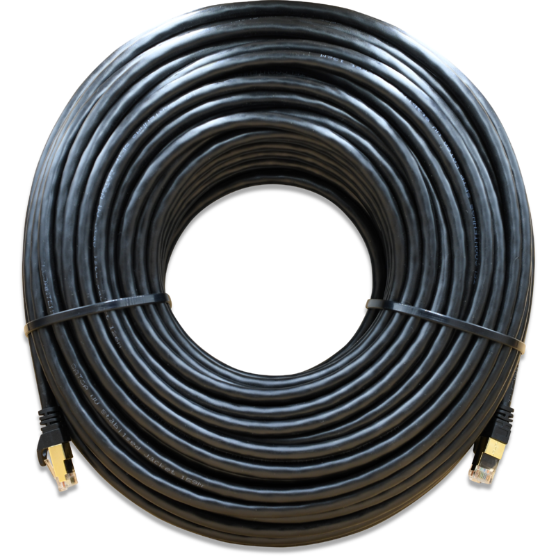 WildCat Cat6 Outdoor UV F/UTP 50m Ethernet Cable - ESD Shielded RJ45