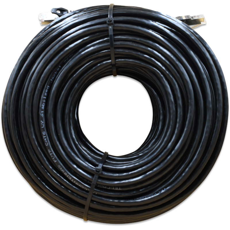 WildCat Cat6a Outdoor UV SF/TP 40m Ethernet Cable - ESD Shielded RJ45