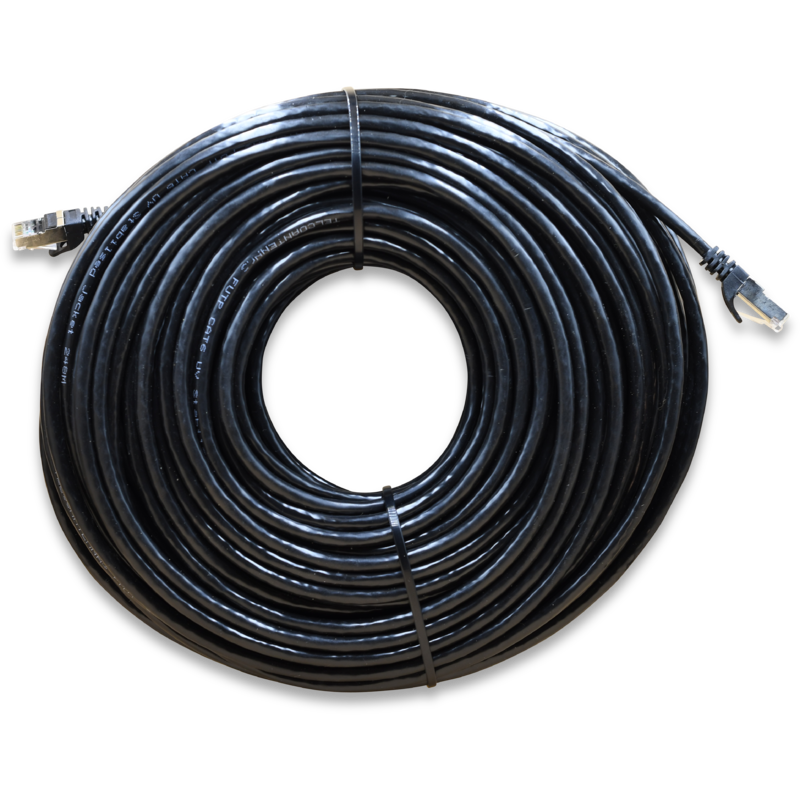 WildCat Cat6a Outdoor UV SF/TP 50m Ethernet Cable - ESD Shielded RJ45