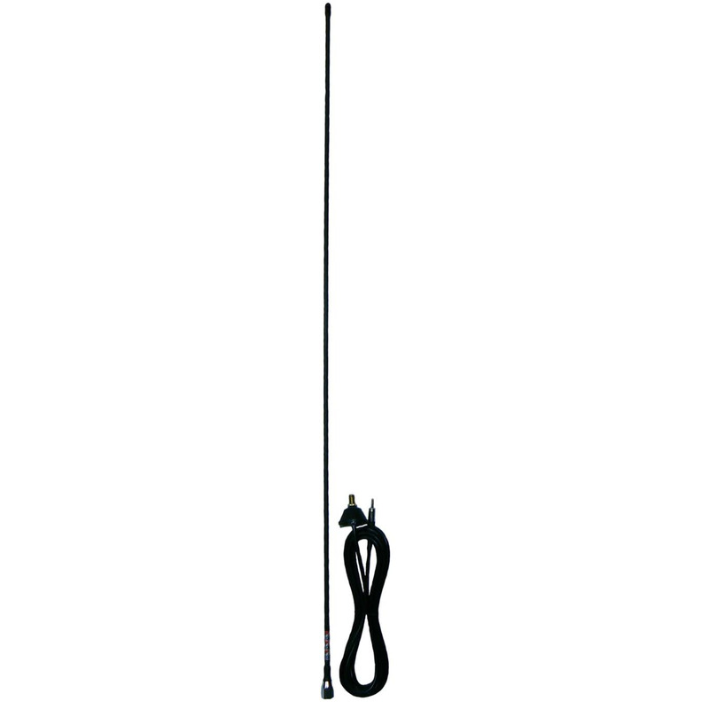 ZCG Scalar AM/FM Radio Antenna (Receive Only);  Heavy-Duty Whip with Cable Base