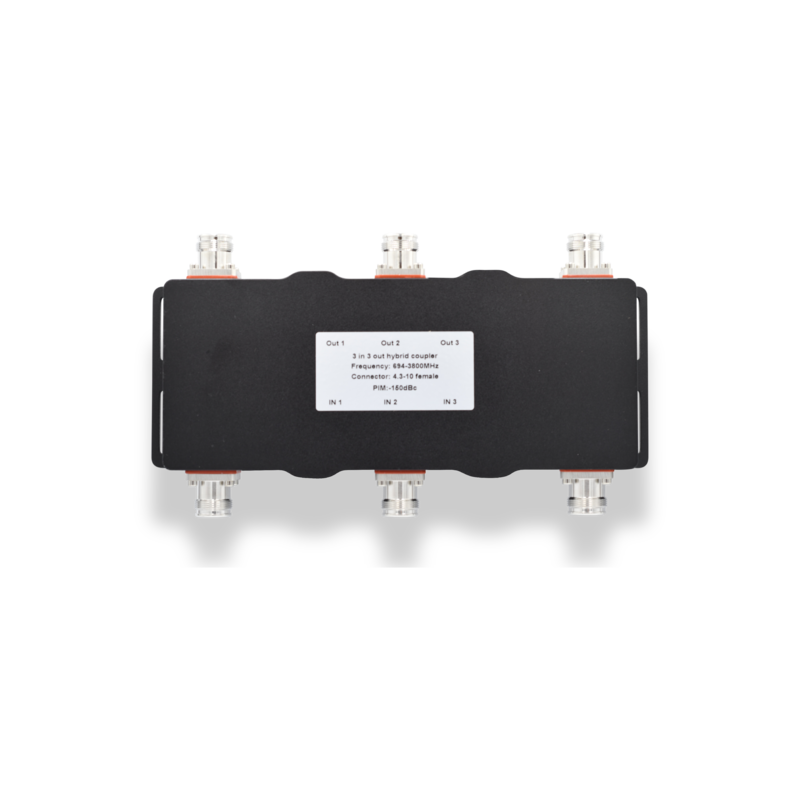 Telco Hybrid Coupler - 4.3-10 Female - 3x3 Ports - 694-3800MHz