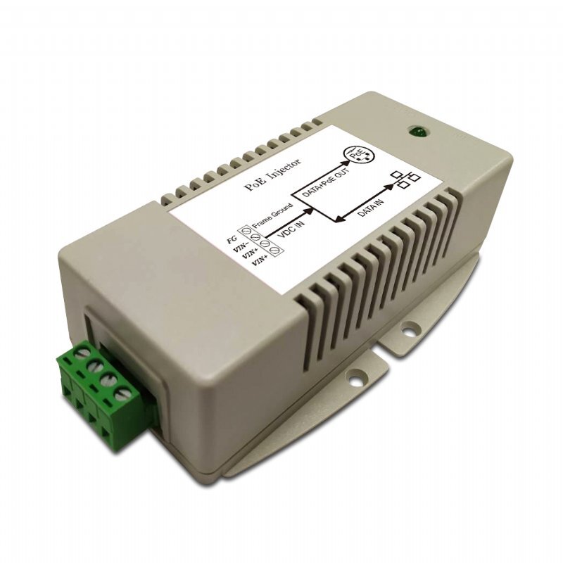 24VDC to 56VDC 70W PoE - Gigabit Power over Ethernet Injector