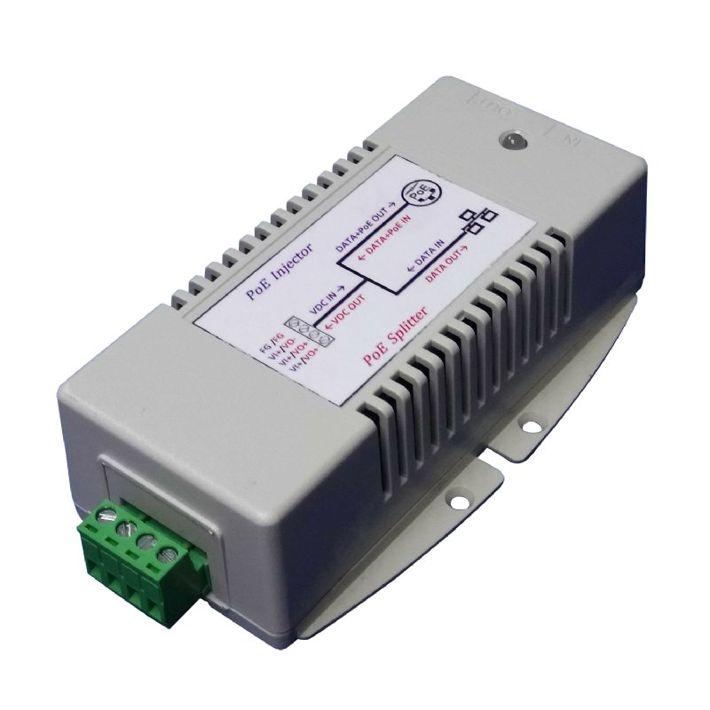 Gigabit Passive Power over Ethernet Splitter Injector - DC-DC