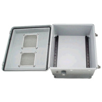 Weatherproof Enclosure with Vent & DIN Rails - 350x300x175mm
