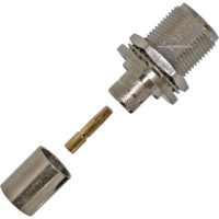N Female Bulkhead Crimp Connector - LMR400/RG8