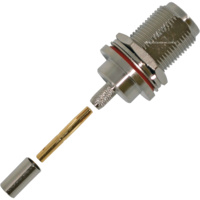 N Female Bulkhead Crimp Connector - RG58/LMR195/Belden 9907
