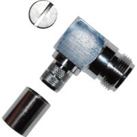 N Female Right Angle Crimp Connector - LMR400/RG8