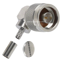 N Male Right Angle Crimp Connector - RG58/LMR195/Belden 9907