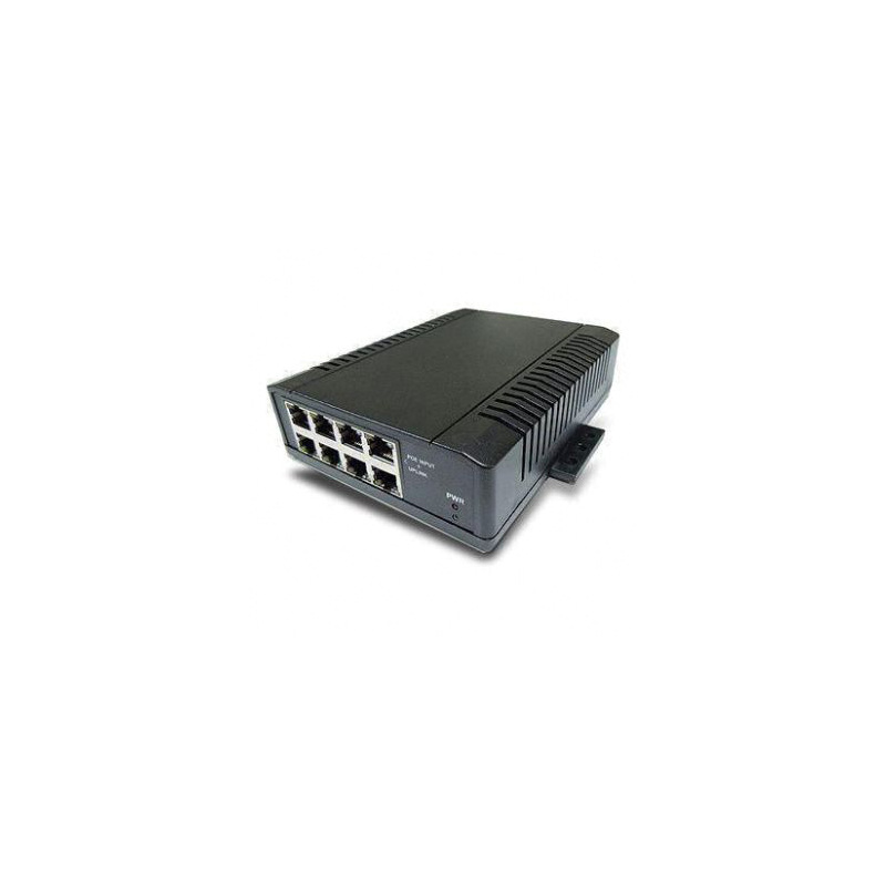 8-port PoE Switch/Extender, 10-57V DC Input, 2A/Port Output
