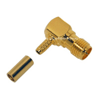 RP-SMA Female Right Angle Crimp Connector - RG174/RG316/LMR100