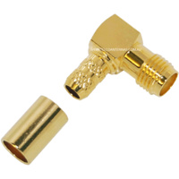 RP-SMA Female Right Angle Crimp Connector - RG58/LMR195/Belden 9907