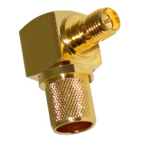 RP-SMA Female Right Angle Crimp Connector - LMR400/RG8