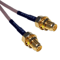 RP-SMA Female to RP-SMA Female Bulkhead Patch Lead - 15cm Cable
