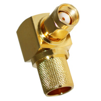RP-SMA Male Right Angle Crimp Connector - LMR400/RG8