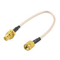 RP-SMA Male to SMA Female Bulkhead Patch Lead - 15cm Cable