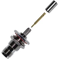 RP-TNC Female Bulkhead Crimp Connector - RG58/LMR195/Belden 9907