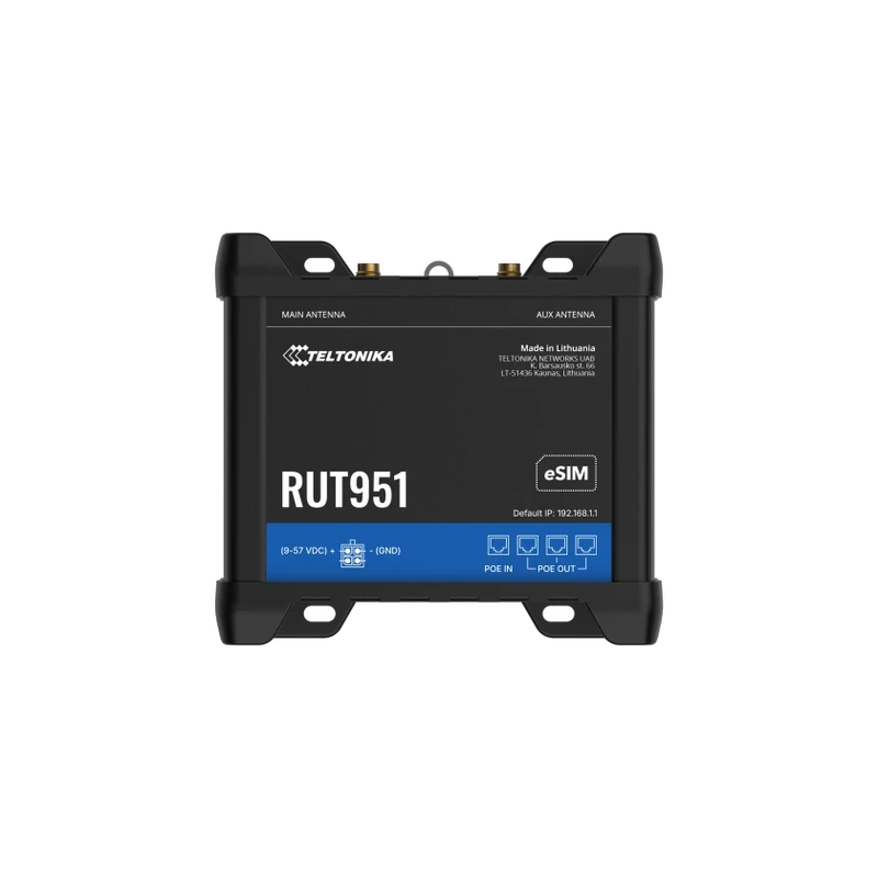 Teltonika RUT951 Industrial CAT4 4G Modem Router with PoE+ & eSIM