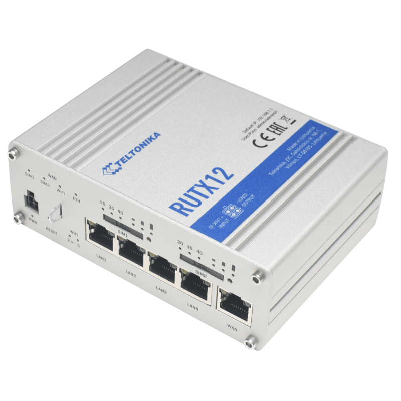 Teltonika Dual LTE-A CAT6 Cellular IoT Router - RUTX12
