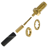 SMA Female Bulkhead Crimp Connector - RG174/RG316/LMR100