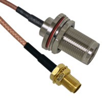 SMA Female to N Female Bulkhead Patch Lead - 15cm Cable