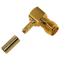 SMA Female Right Angle Crimp Connector - RG174/RG316/LMR10