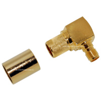 SMA Female Right Angle Crimp Connector - LMR400/RG8