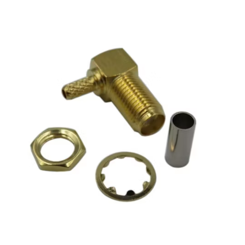 SMA Female Right Angle Bulkhead Crimp Connector - RG174/RG316/LMR100