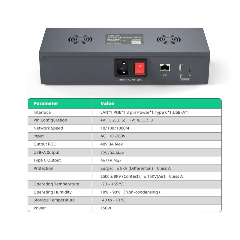 Starlink Mini PoE Injector 200W 110V -260V