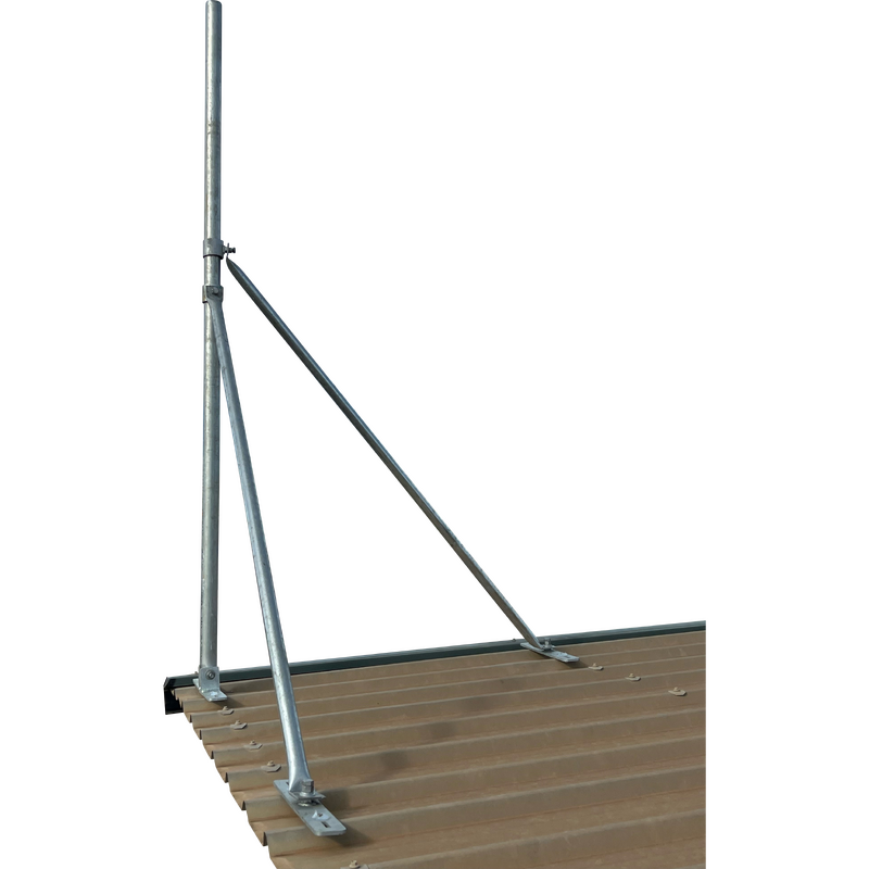 Heavy Duty Galvanised Collared Roof Mast,50mm 1.5M