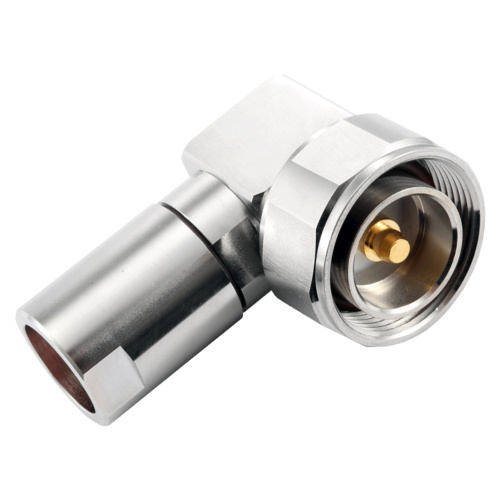 7/16 DIN Male Right Angle Connector - 1/2" Flexible Cable