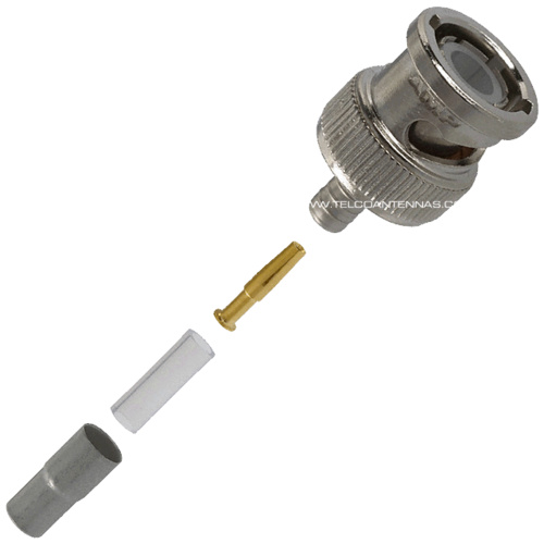 RP-BNC Male Crimp Connector - RG174/RG178/RG188/RG316
