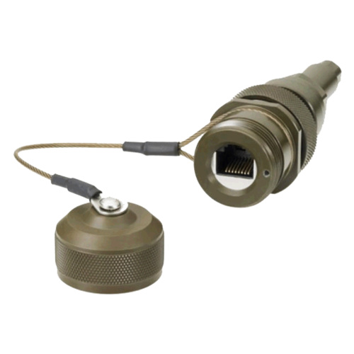 RJ45 Ethernet Armoured Receptacle with Dust Cap