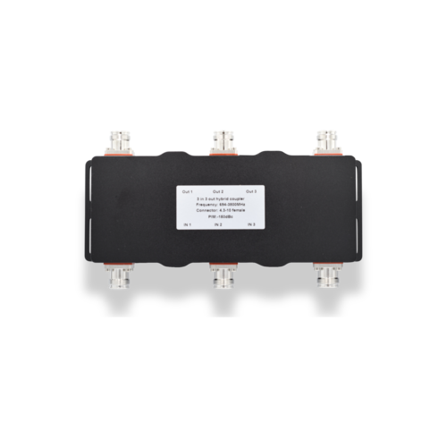 Telco Hybrid Coupler - 4.3-10 Female - 3x3 Ports - 694-3800MHz