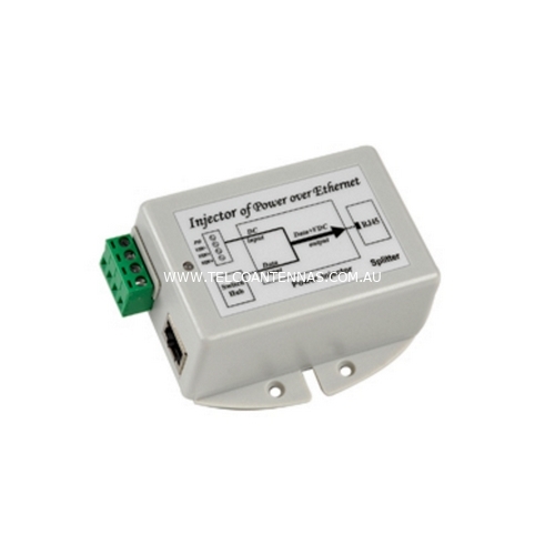 12VDC to 48VDC PoE - Passive Power over Ethernet Injector
