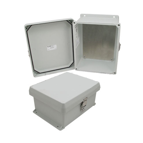 Weatherproof Enclosure with Blank Aluminum Mounting Plate - 10x8x5 Inch