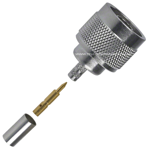 N Male Crimp Connector - RG58/LMR195/Belden 9907