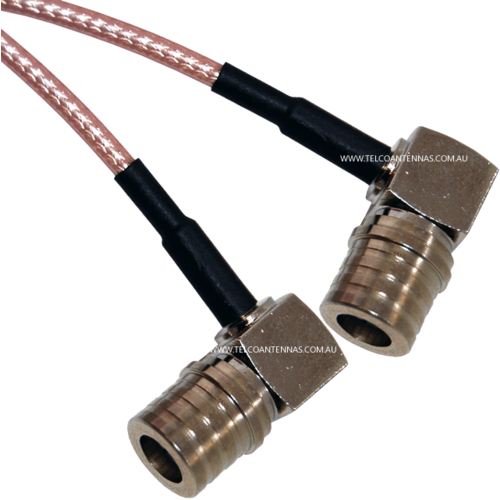 QMA Male Right Angle to QMA Male Right Angle Patch Lead - 15cm Cable