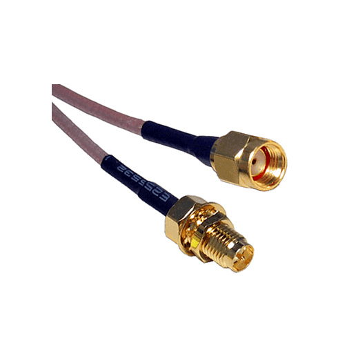 RP-SMA Male to RP-SMA Female Bulkhead Patch Lead - 15cm Cable