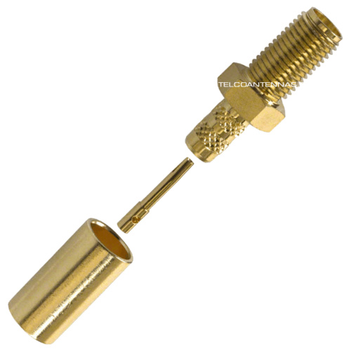 SMA Female Crimp Connector - RG58/LMR195/Belden 9907