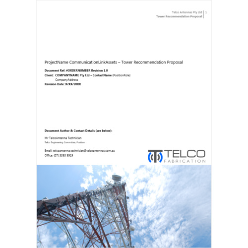 Tower Recommendation Proposal