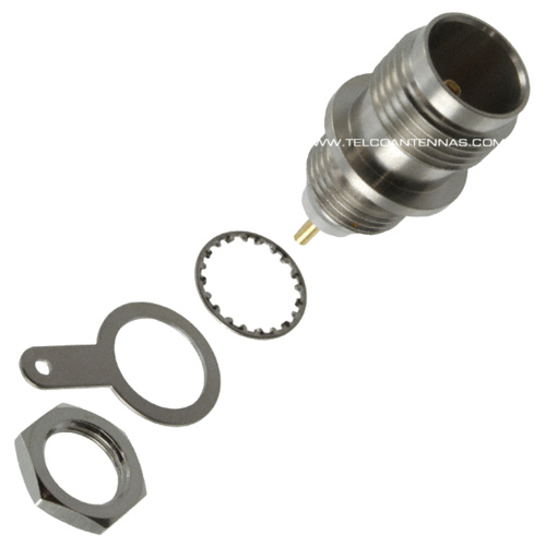 TNC Female Hex Bulkhead Panel Mount - Front Side Nut